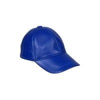 Blue Leather Baseball Cap,Woman Leather Hat, Adjustable Leather Cap,Gift 