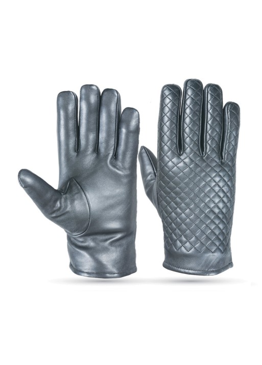 Grey leather hot selling fashion men gloves